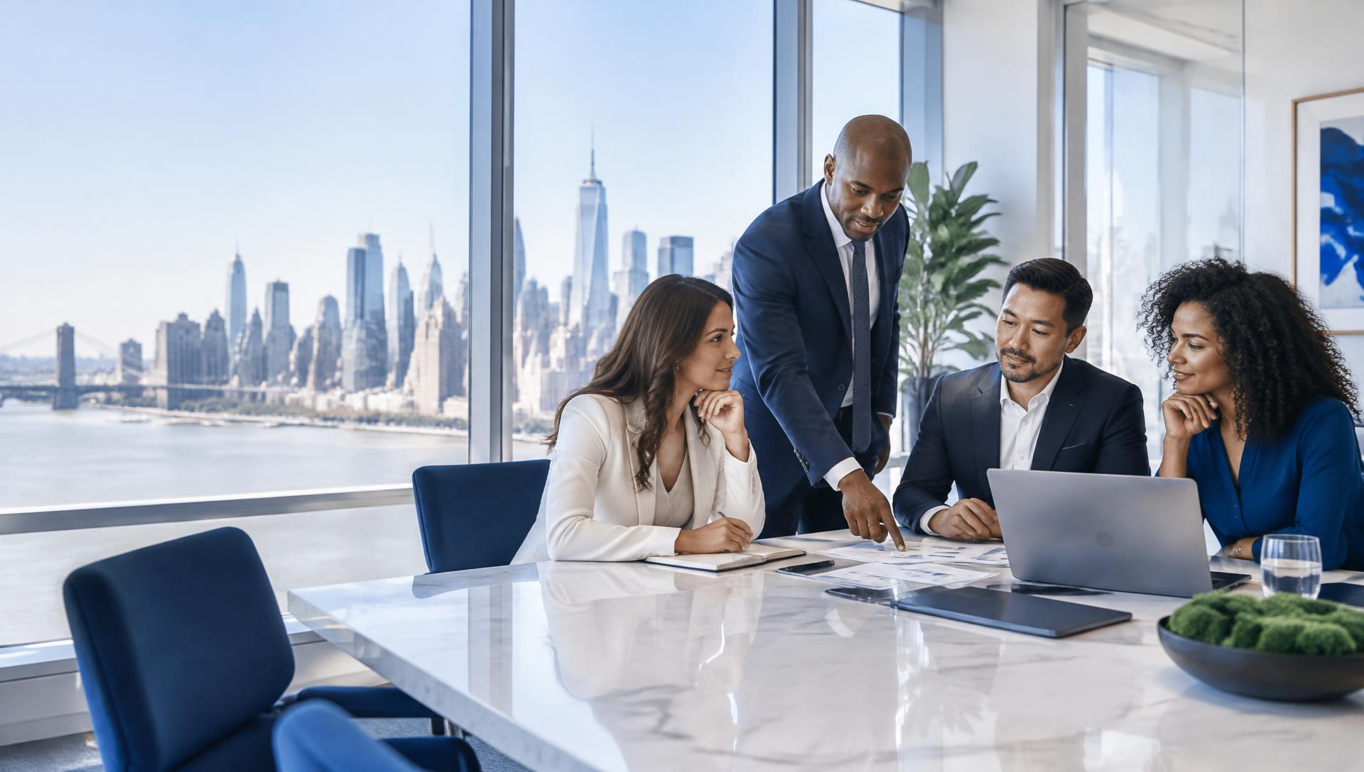 Business owners reviewing growth plans with a capital advisor